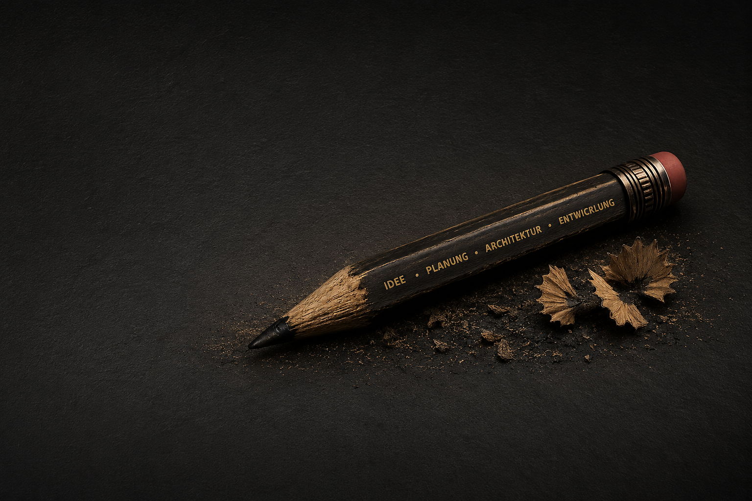 Bleistift mit Holzspänen